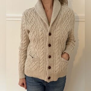 J. Crew Cable Knit Cardigan - Cream